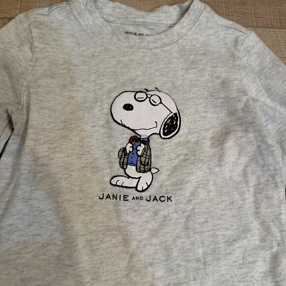 JANIE AND JACK SNOOPY GRAY LONG SLEEVE T SHIRT 2T - Picture 3 of 6